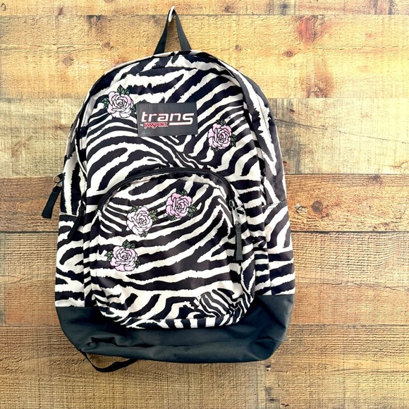 NWOT Trans by Jansport Overt Zebra Rose Print Backpack - Picture 1 of 8